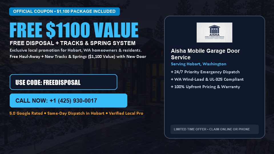 Aisha Mobile Garage Door Service FREE Haul-Away & Heavy-Duty Tracks with New Door